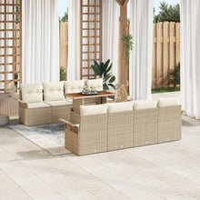 9-Delige Tuin Sofa Set Met Kussens Beige Poly Rattan Acacia