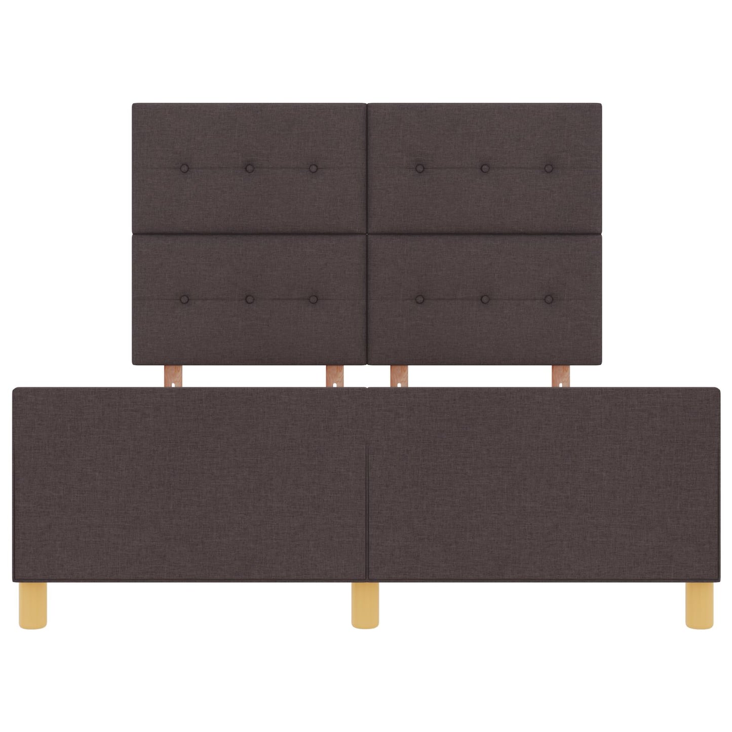 Bed Frame Donkerbruin 140X190 Cm Stof Crème