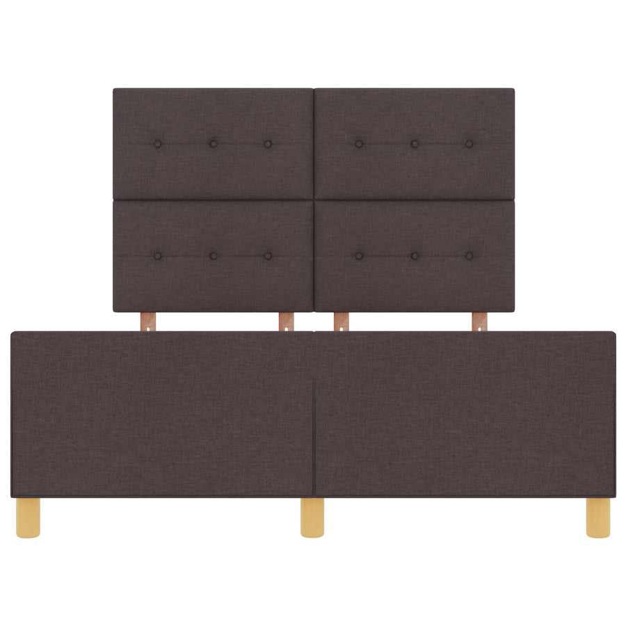 Bed Frame Donkerbruin 140X190 Cm Stof Crème