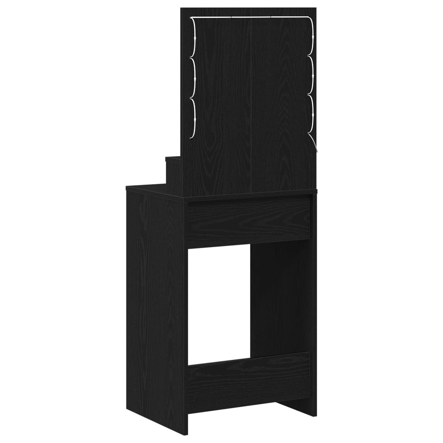 Kaptafel Met Led-Lampen In - 50 x 41 x 135 cm Zwart eiken