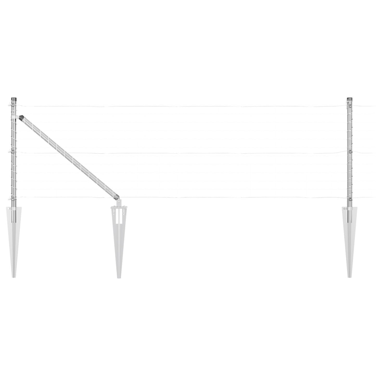 Hekpalen Met Spie 52 Stuks Ø32 Mm Gegalvaniseerd Staal 80 cm 52x spike paal