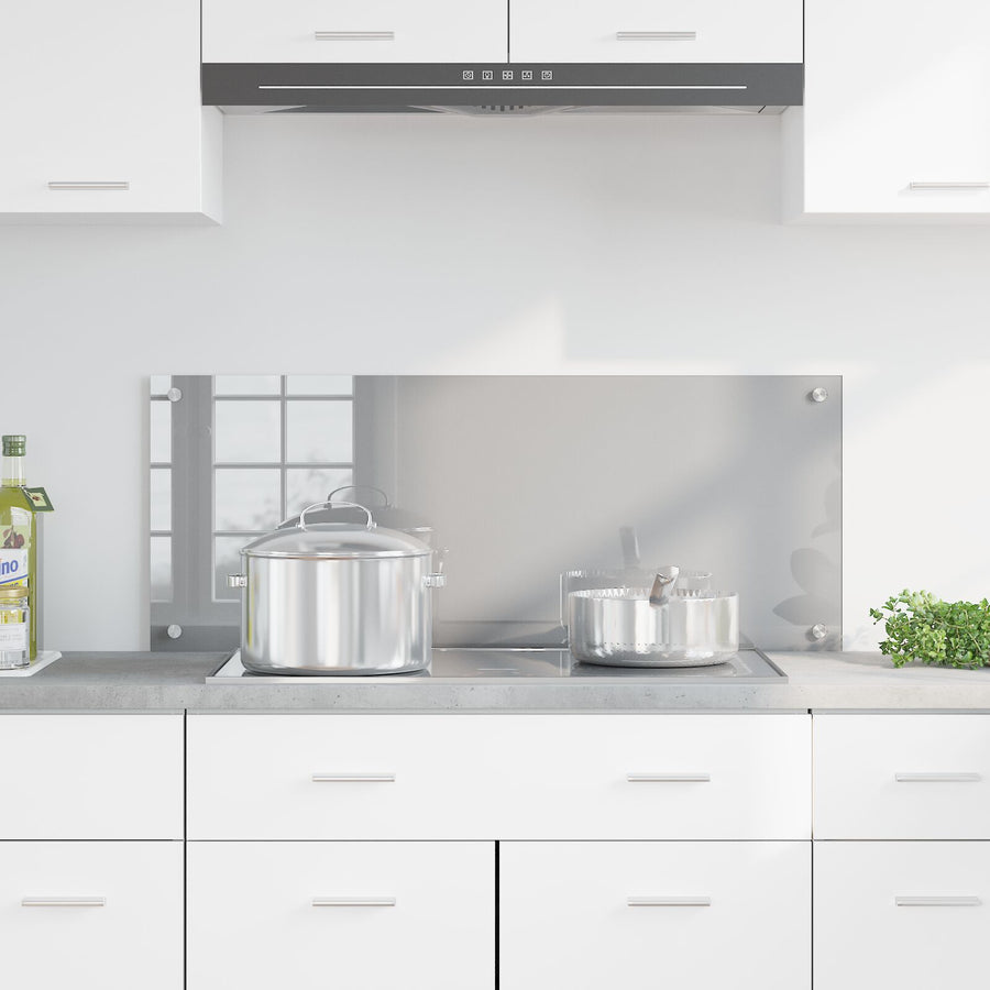 Keuken Achterwand 100X40X0,6 Cm Veilig Glas Lichtgrijs 100 x 40 cm