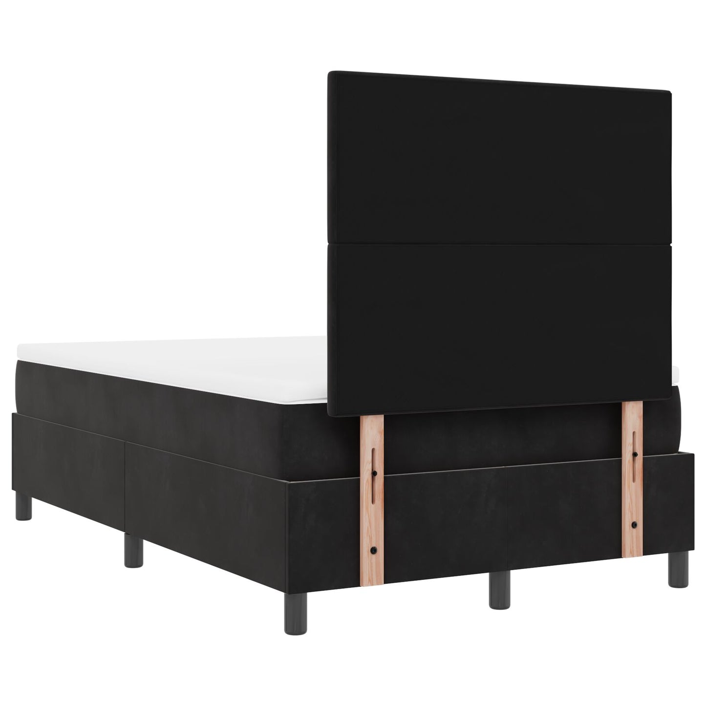 Boxspring Bed Met Matras Zwart 120X200 Cm Fluweel Blauw