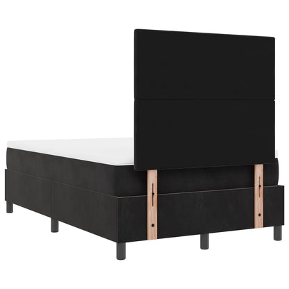 Boxspring Bed Met Matras Zwart 120X200 Cm Fluweel Blauw