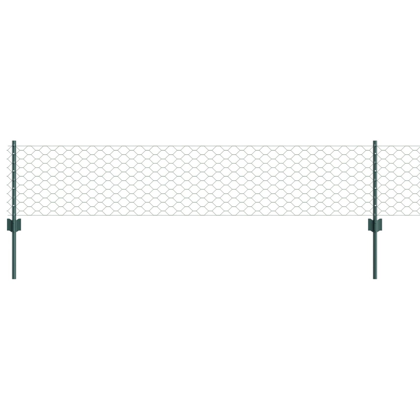 Hekpalen 5 St U-Channel Groen 40 Cm Staal,  Hexagon Hek Groen 0,4X10 M Staal