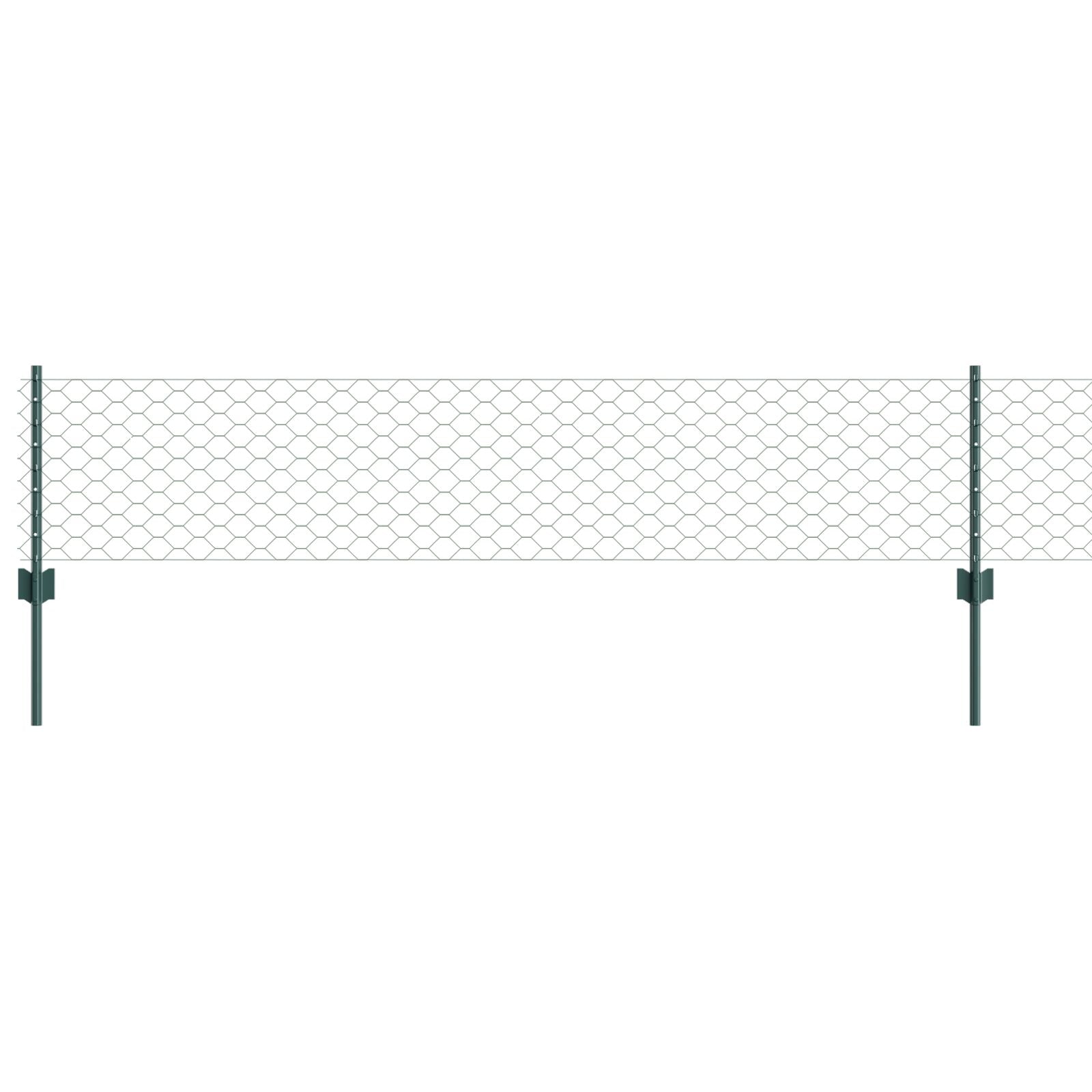 Hekpalen 5 St U-Channel Groen 40 Cm Staal,  Hexagon Hek Groen 0,4X10 M Staal