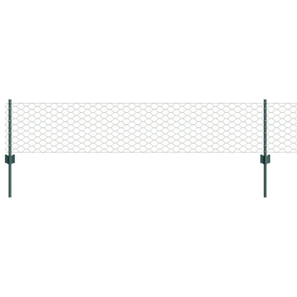 Hekpalen 5 St U-Channel Groen 40 Cm Staal,  Hexagon Hek Groen 0,4X10 M Staal