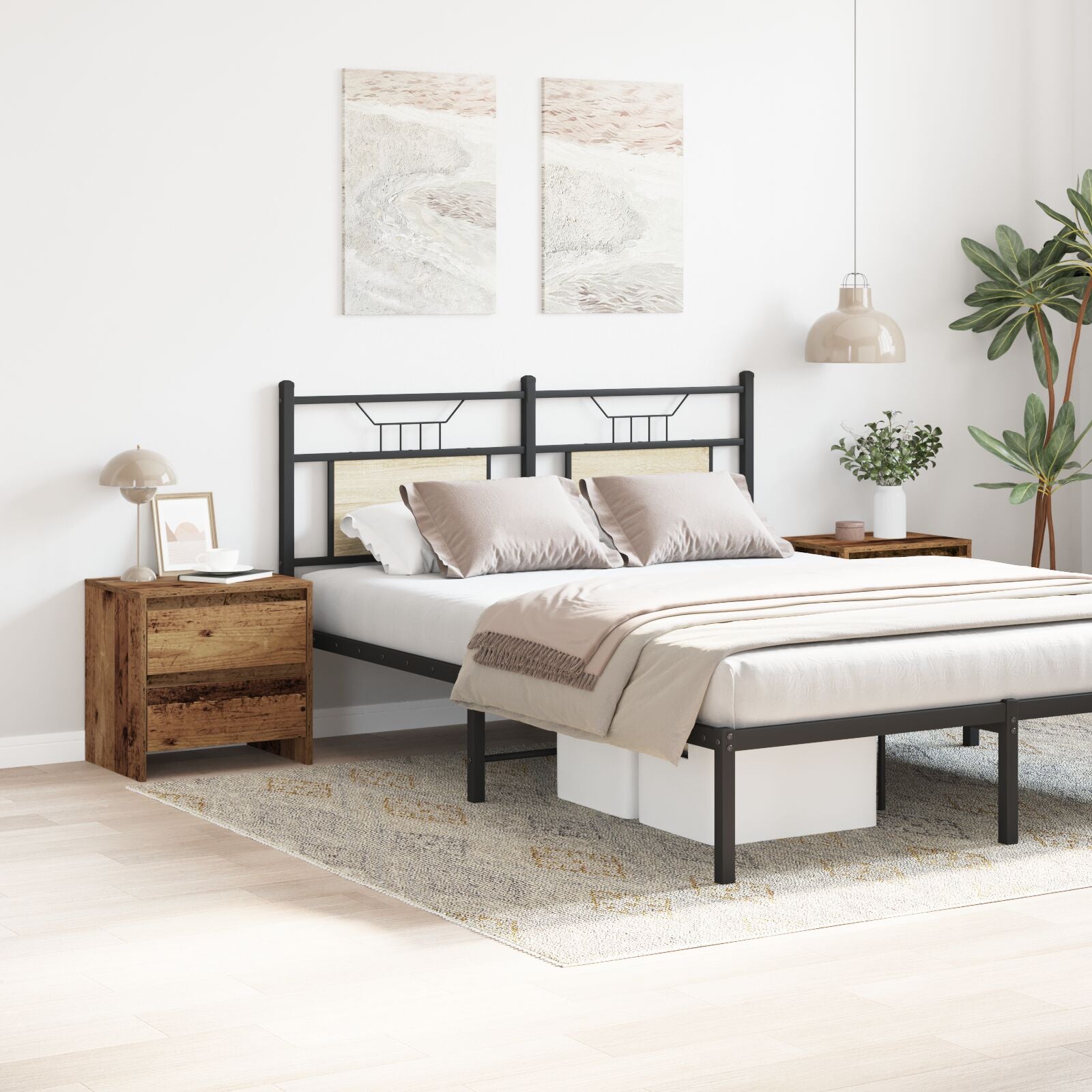 Nachtkastje 2 St Oude Hout 45X34X44,5 Cm Bewerkt Hout Oud hout