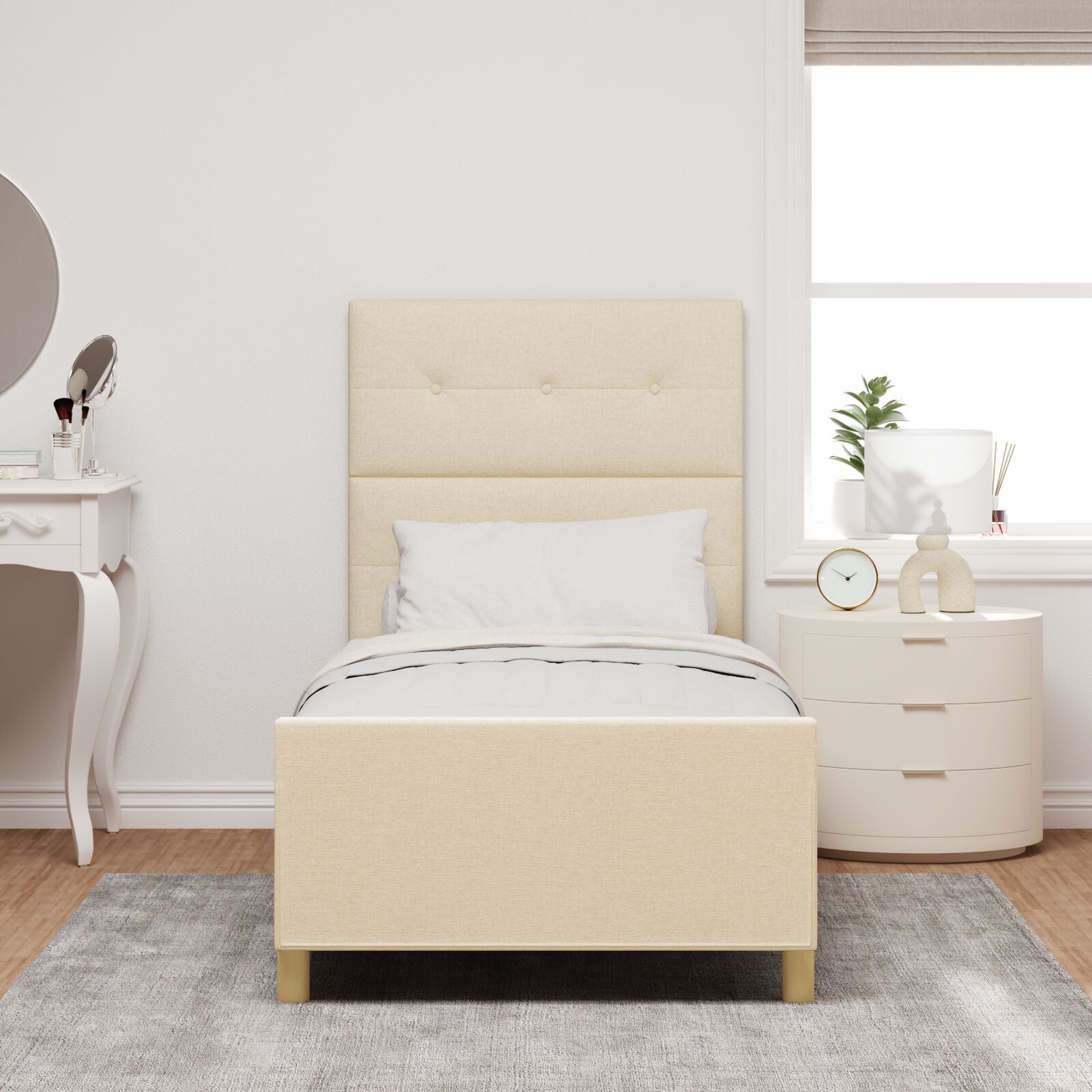 Bedframe Crème 80X200 Cm Stof Crème