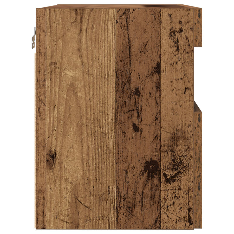 Tv Wandkasten Met Led Verlichting 2 Stuks Oud Hout Oude hout