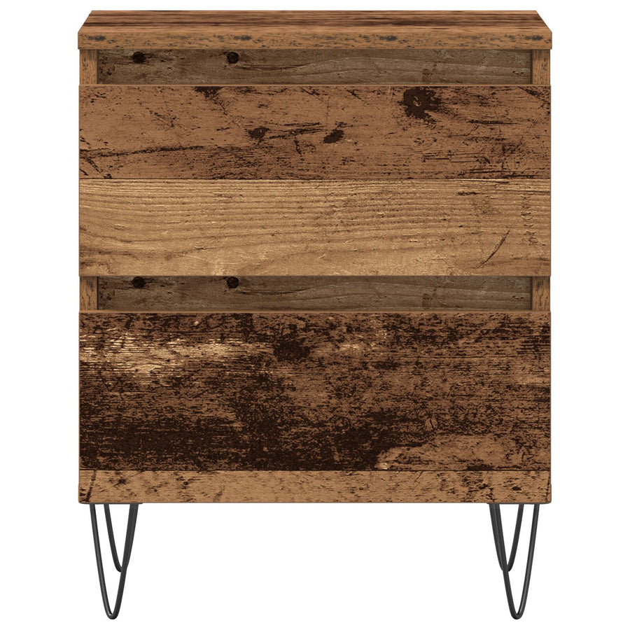 Nachtkastjes 2 Stuks Oud Hout 40X35X50 Cm Engineered Wood