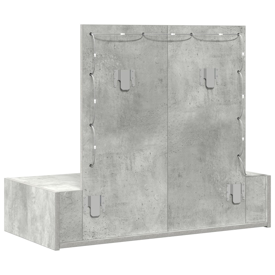 Wandgemonteerde Kaptafel Lichten 83 x 40 x 70 cm Betonnen grijs met LED