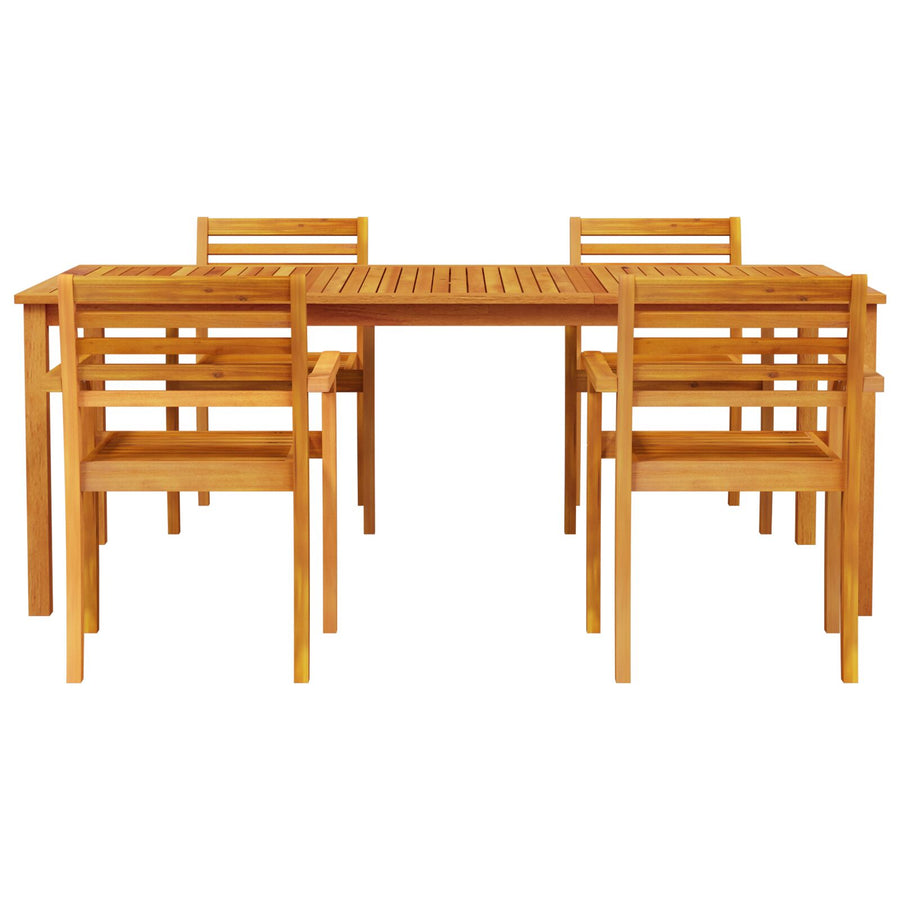 7 Delige Tuin Eetset Massief Houten Acacia