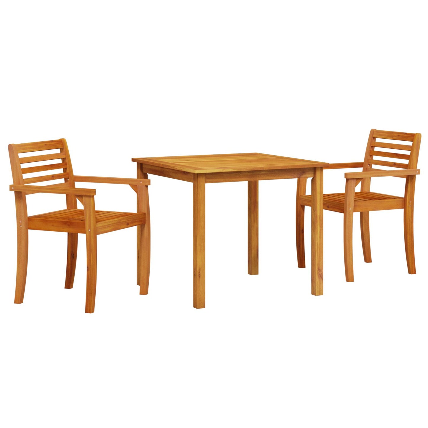 3-Delige Tuin Eettafelset Van Massief Acaciahout 2-Persoons 85 cm tafel lengte