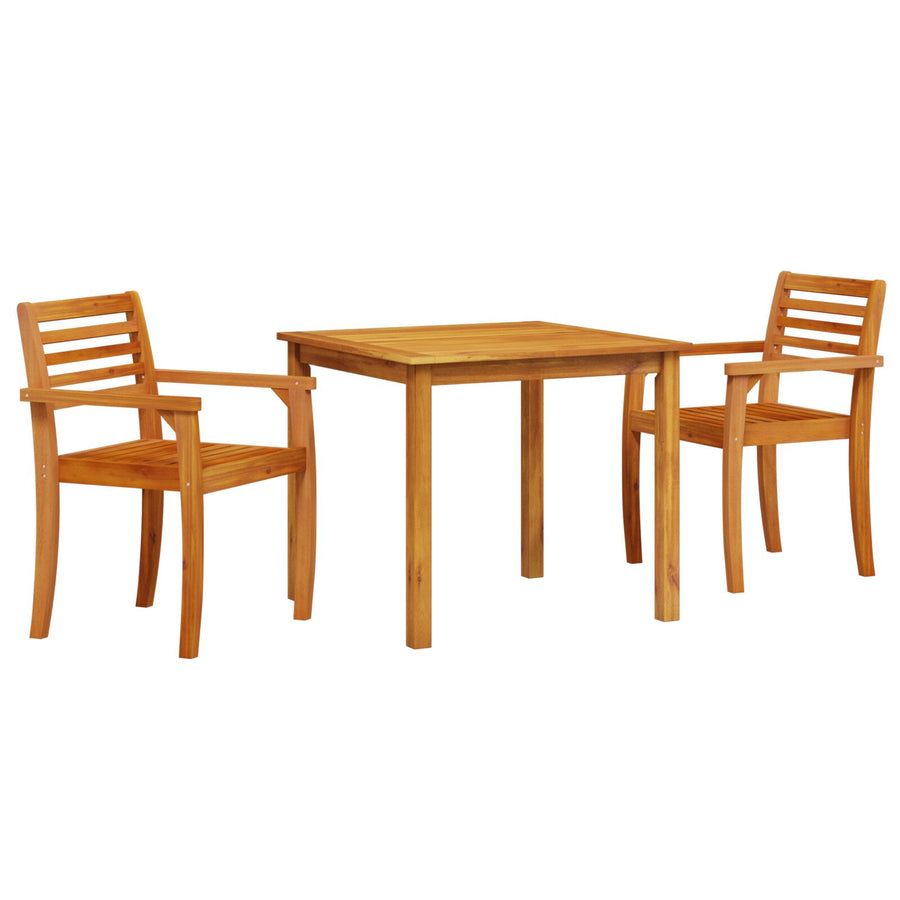 3-Delige Tuin Eettafelset Van Massief Acaciahout 2-Persoons 85 cm tafel lengte