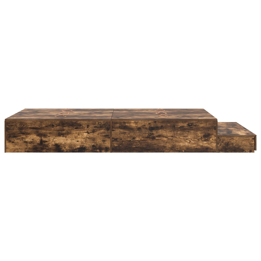 Opbergbedframe Gerookt Eiken 120X200 Cm Artisanaal Eiken