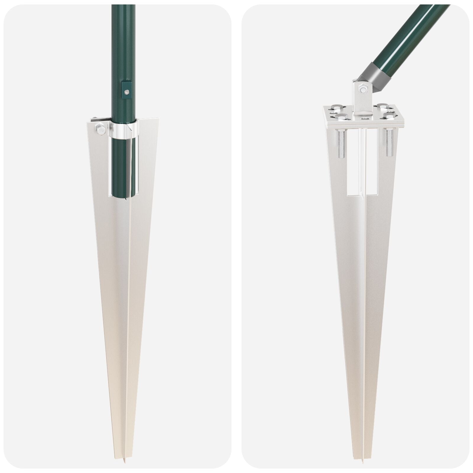 Hekpalen Met Spie 52 Stuks Ø32 Mm Gegalvaniseerd Staal Groen 80 cm 52x spijkerstok