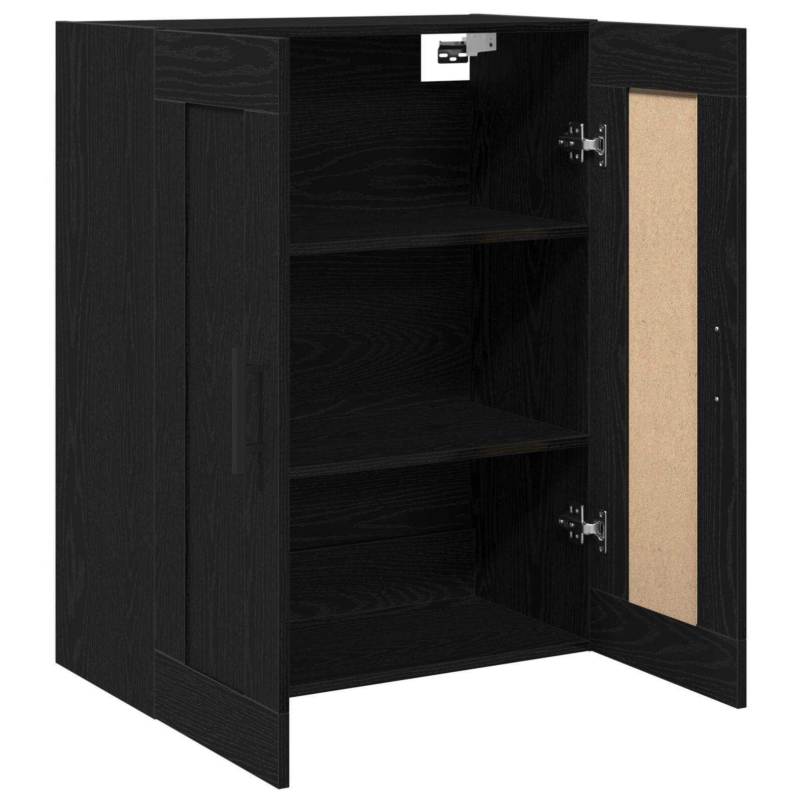 Wandkast 69,5X34X90 Cm Samengesteld Hout Zwart eiken
