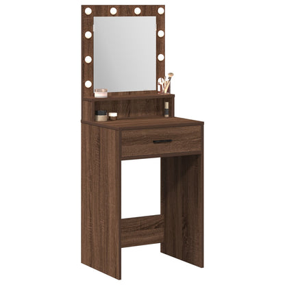 Kaptafel Met Led-Verlichting - Bruin Eiken - 50 x 41 x 135 cm Bruine eik
