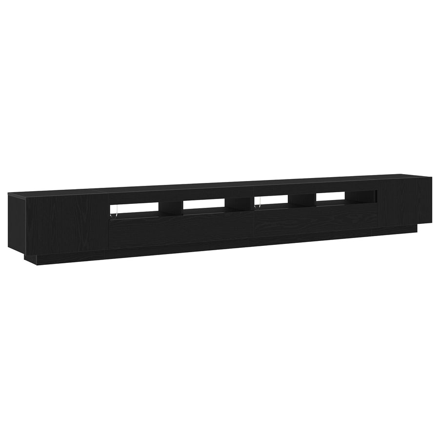 Tv-Meubel Met Led-Verlichting 300X35X40 Cm Geengineerd Hout Zwart eiken