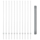 Hekpalen 1.5x25 m staal zilver