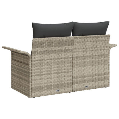 2-Zits Tuin Sofa Met Kussens Poly Rattan Lichtgrijs geen opslag