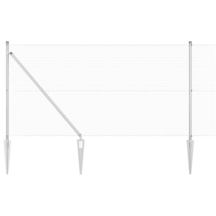 Hekpaalset 10 X 1 M Set Van 2 Gegalvaniseerd Staal 10 X 1 Meter Gegalvaniseerd Staal