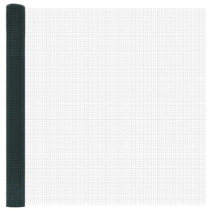 Gelaste Draadhek Met 13 Posts Groen 1.6X25 M Staal Gegalvaniseerd Staal