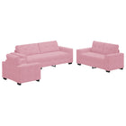 Bankstel 3-delig roze fluweel 221x80x80 cm