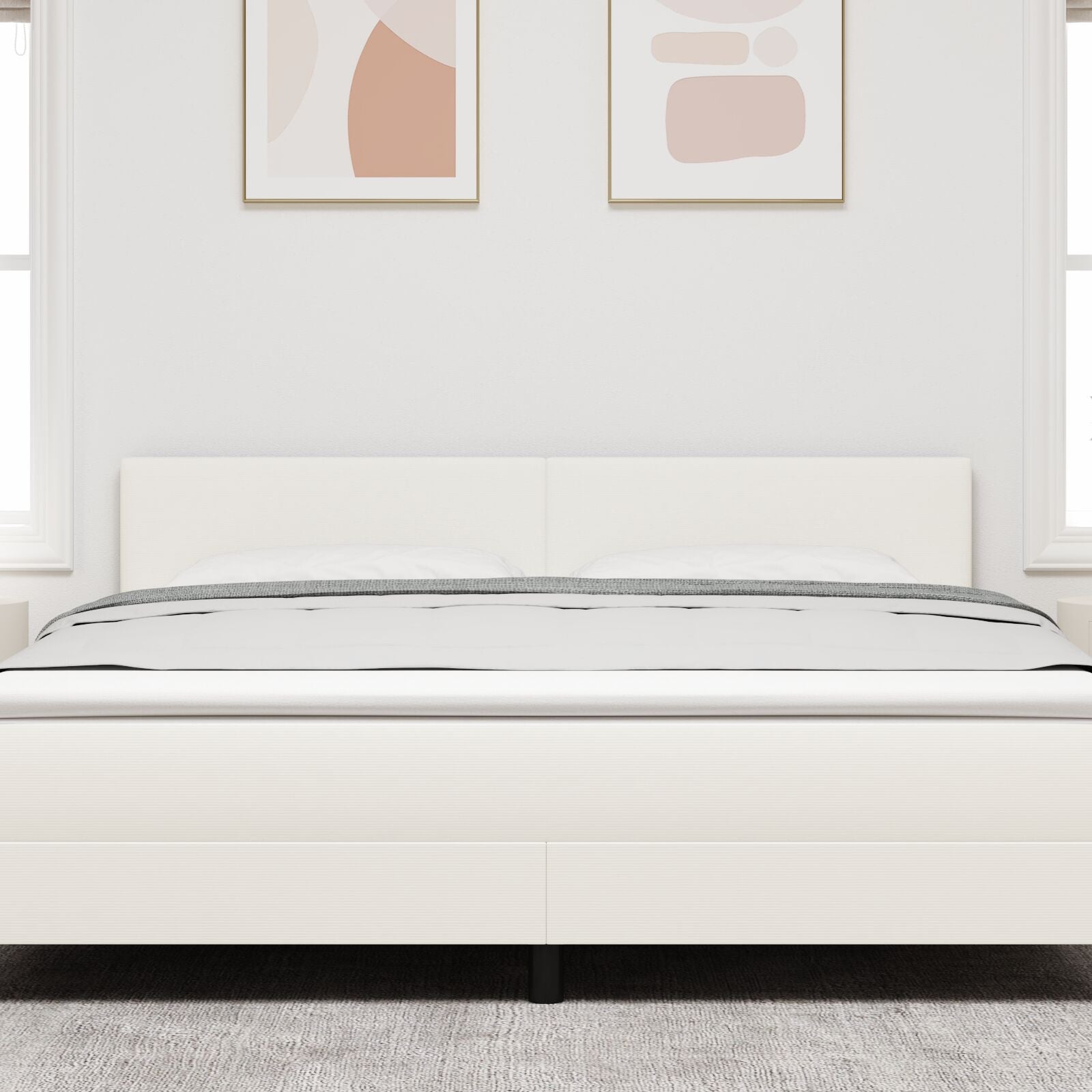 Hoofdbord Eenvoudig Design Corduroy Stof Crème 180 cm Laag hoofdbord