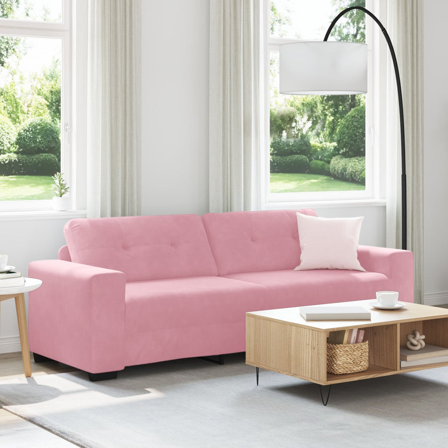 3-Zits Bank Fluweel Fluwelen Roze 180 cm