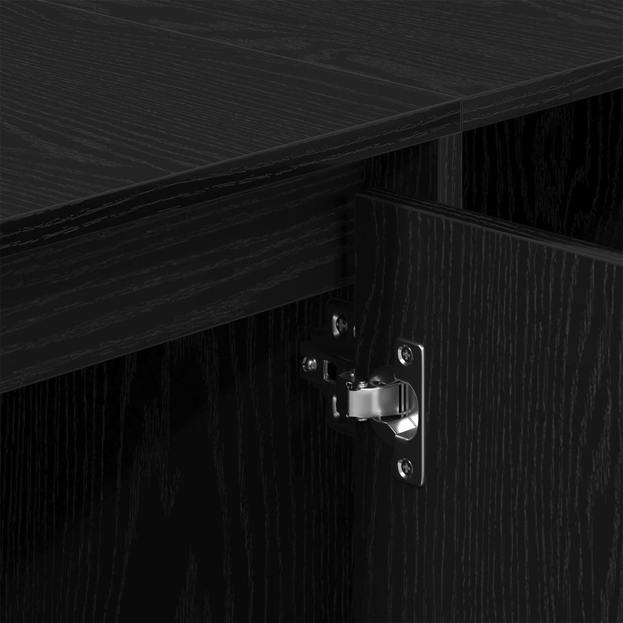 Tv-Meubel - - 120X30X40.5 Cm - Gemaakt Van Geengineerd Hout Zwart eiken