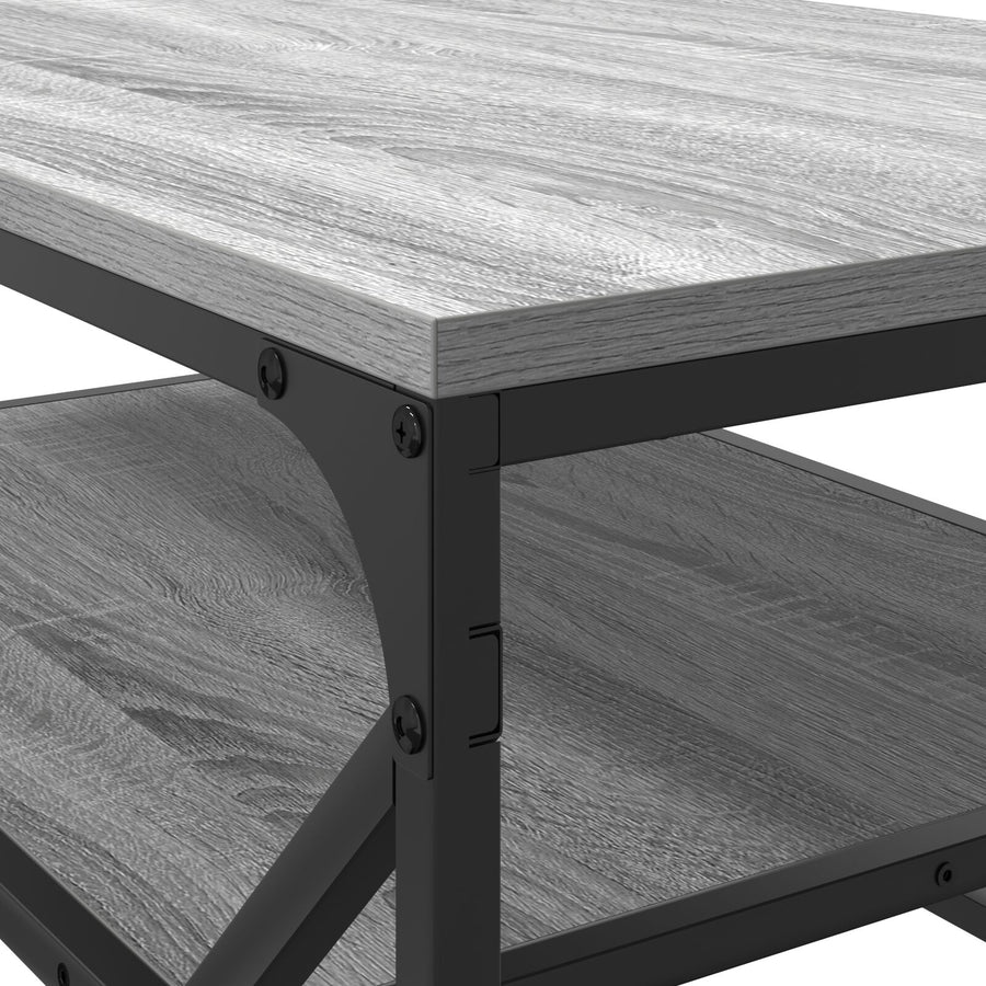 Salontafel Met Plank Bewerkt Hout Grijs sonoma 90 x 50 x 40 cm