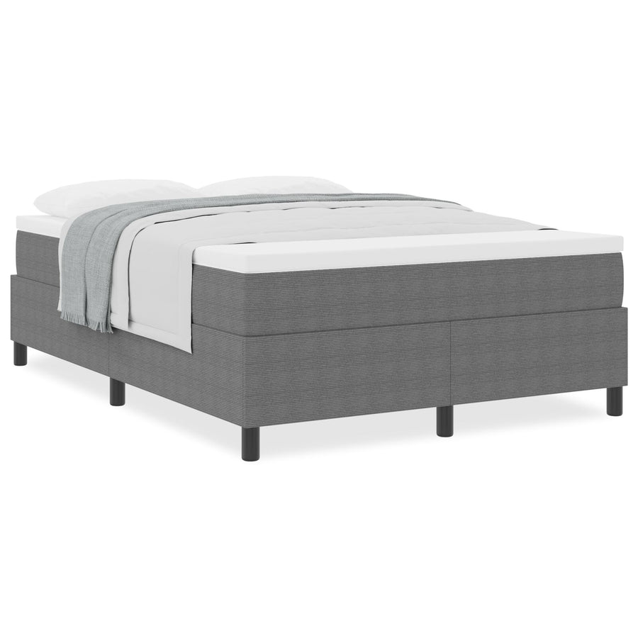 Boxspring Bed Met Matras Lichtgrijs 140X200 Cm Corduroy Stof