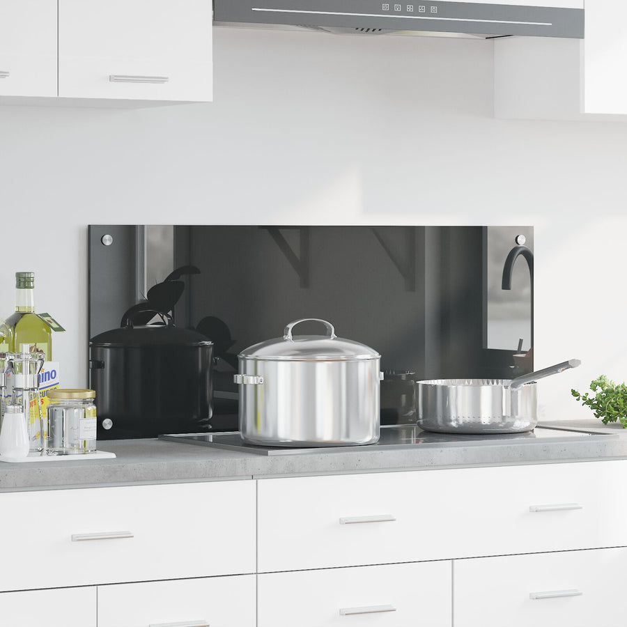 Keuken Achterwand 100X40X0,6 Cm Gehard Glas Donkergrijs 100 x 40 cm