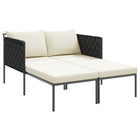 Ligstoel 2 persoons antraciet 153x115x69.5 cm staal