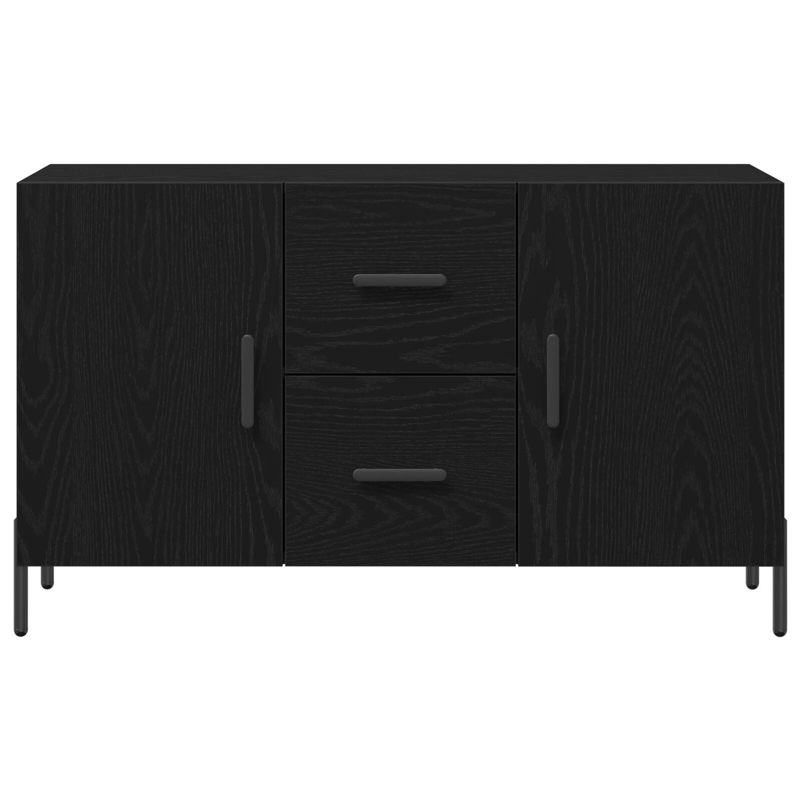 Dressoir Zwart Eiken 100X36X60 Cm Geengineerd Hout