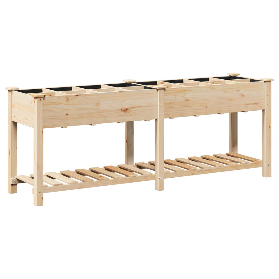 Tuincontainer Met Rasters 203X53X76 Cm Massief Vurenhout 203,5 x 53 x 76,5 cm