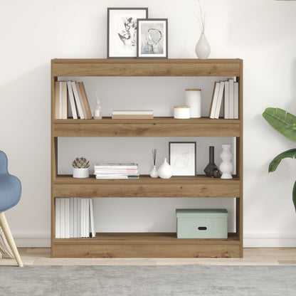 Boekenkast/Kamerscherm In Ambachtelijk Eiken - 100X30X103Cm, Gemaakt Van Gefabriceerd Hout
