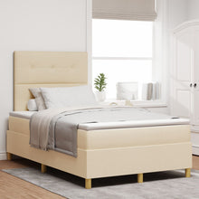 Boxspringbed Met Matras Crème 120X200 Cm Stof Blauw