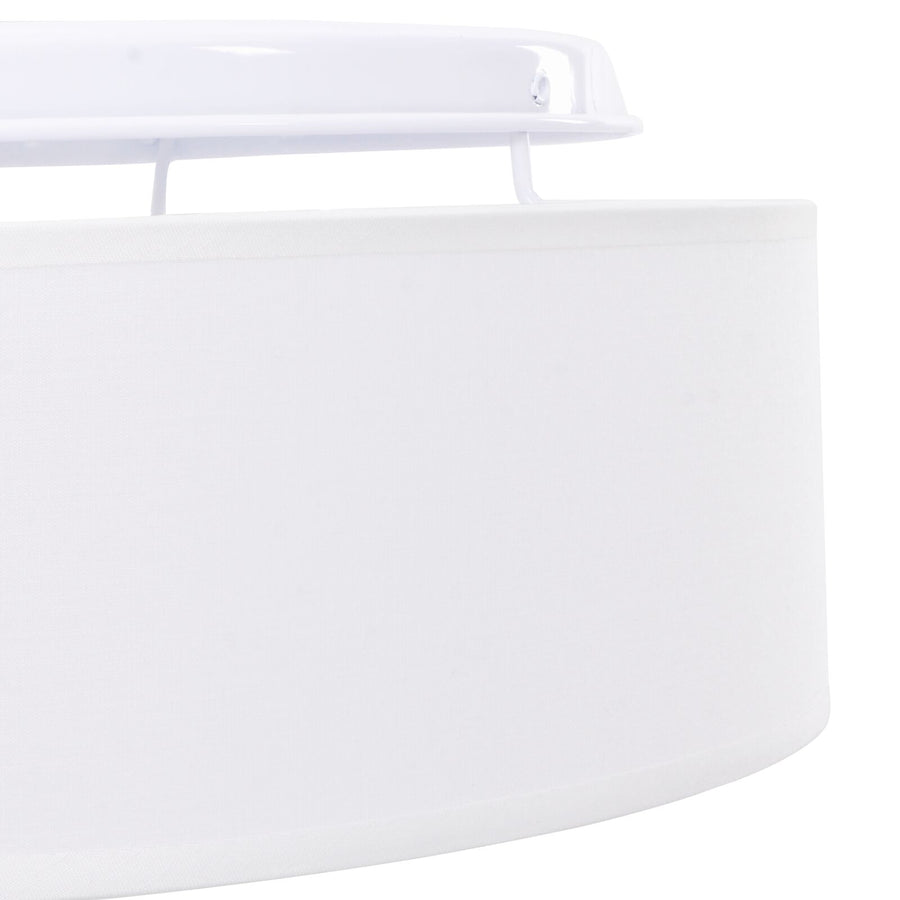 Plafondlampen Inbouw Ø 30 Cm Stof E27 Ø30 x 13.5 cm Wit zonder sterrenlampenkap