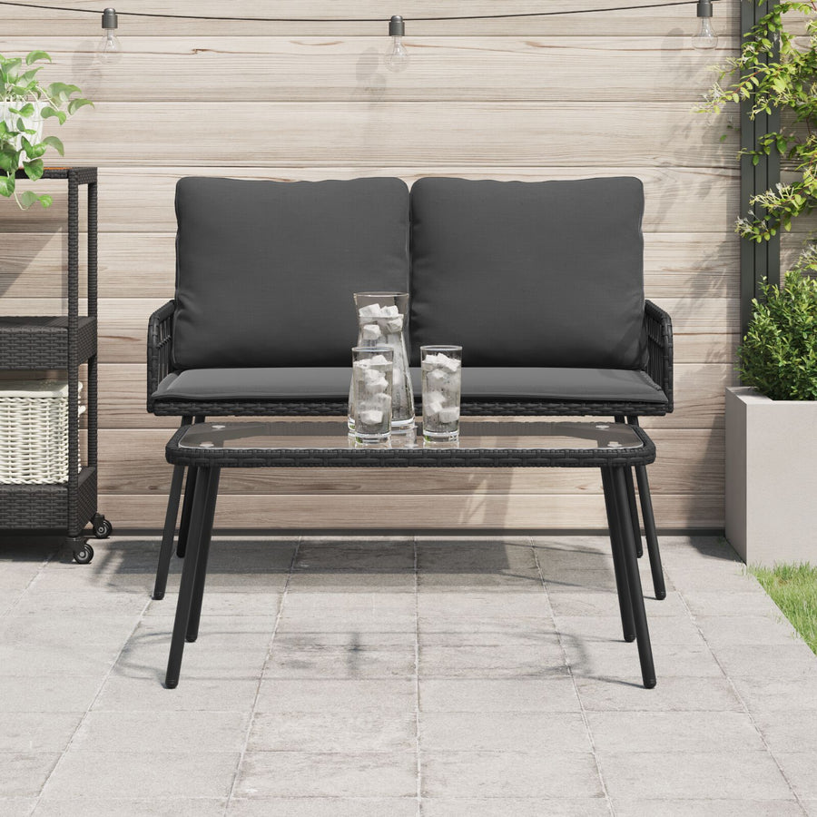 Salontafel 90X45X42 Cm Poly Rattan Zwart