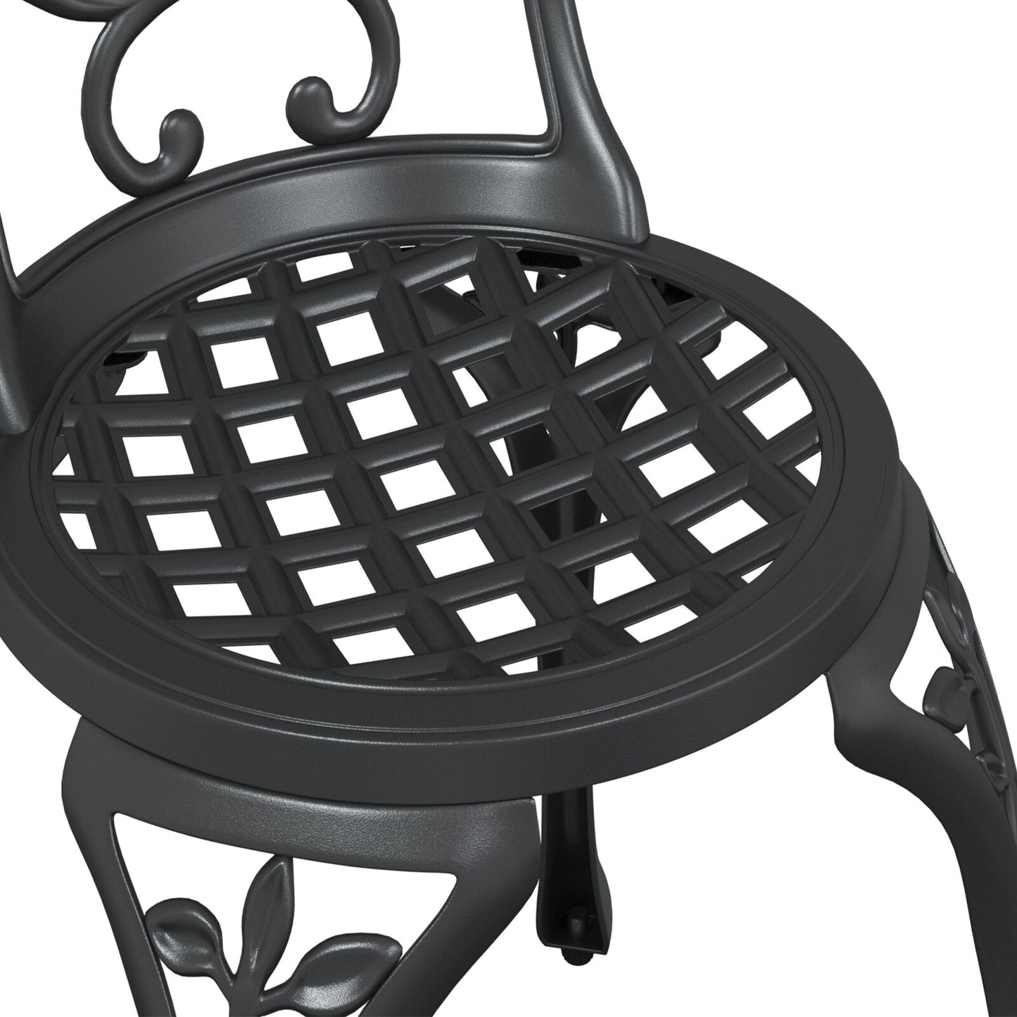 3-Delige Tuin Bistro Set Gietaluminium Zwart
