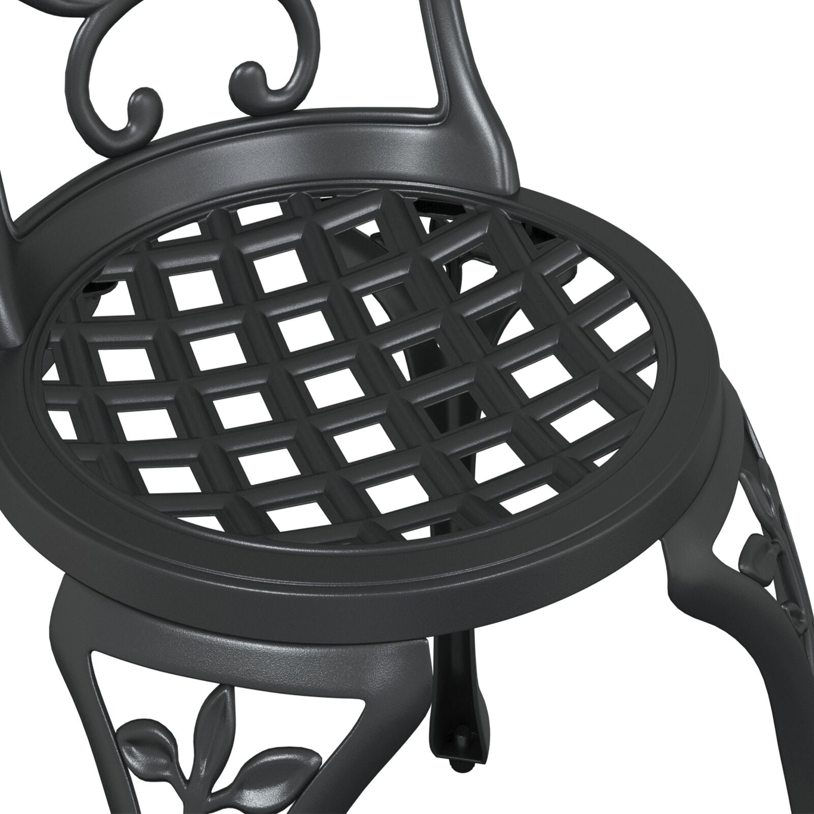 3-Delige Tuin Bistro Set Gietaluminium Zwart