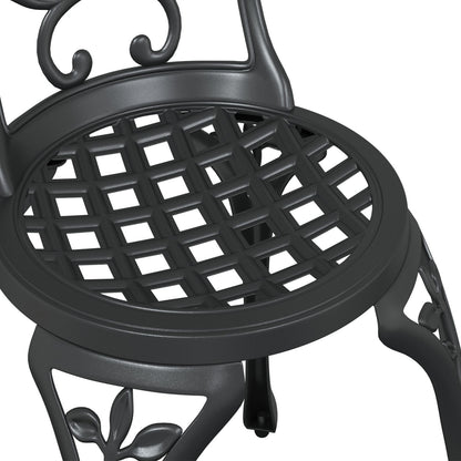 3-Delige Tuin Bistro Set Gietaluminium Zwart