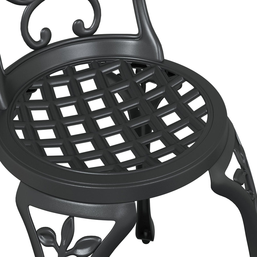 3-Delige Tuin Bistro Set Gietaluminium Zwart