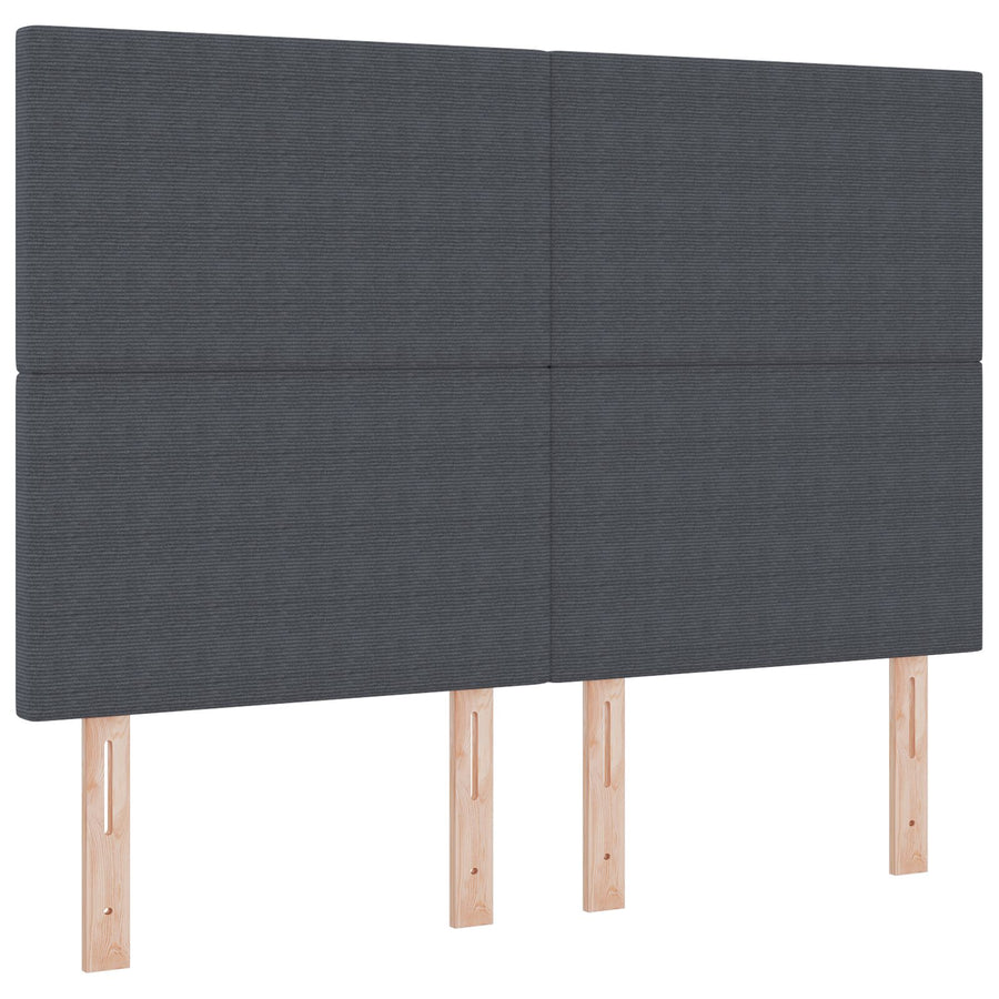 Hoofdbord Eenvoudig Ontwerp Corduroy Stof Donkergrijs 160 cm Hoog hoofdbord