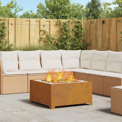 Vuurkorf Vierkant Weervast Staal 80 x 80 x 40 cm Verweerd staal/Bruin