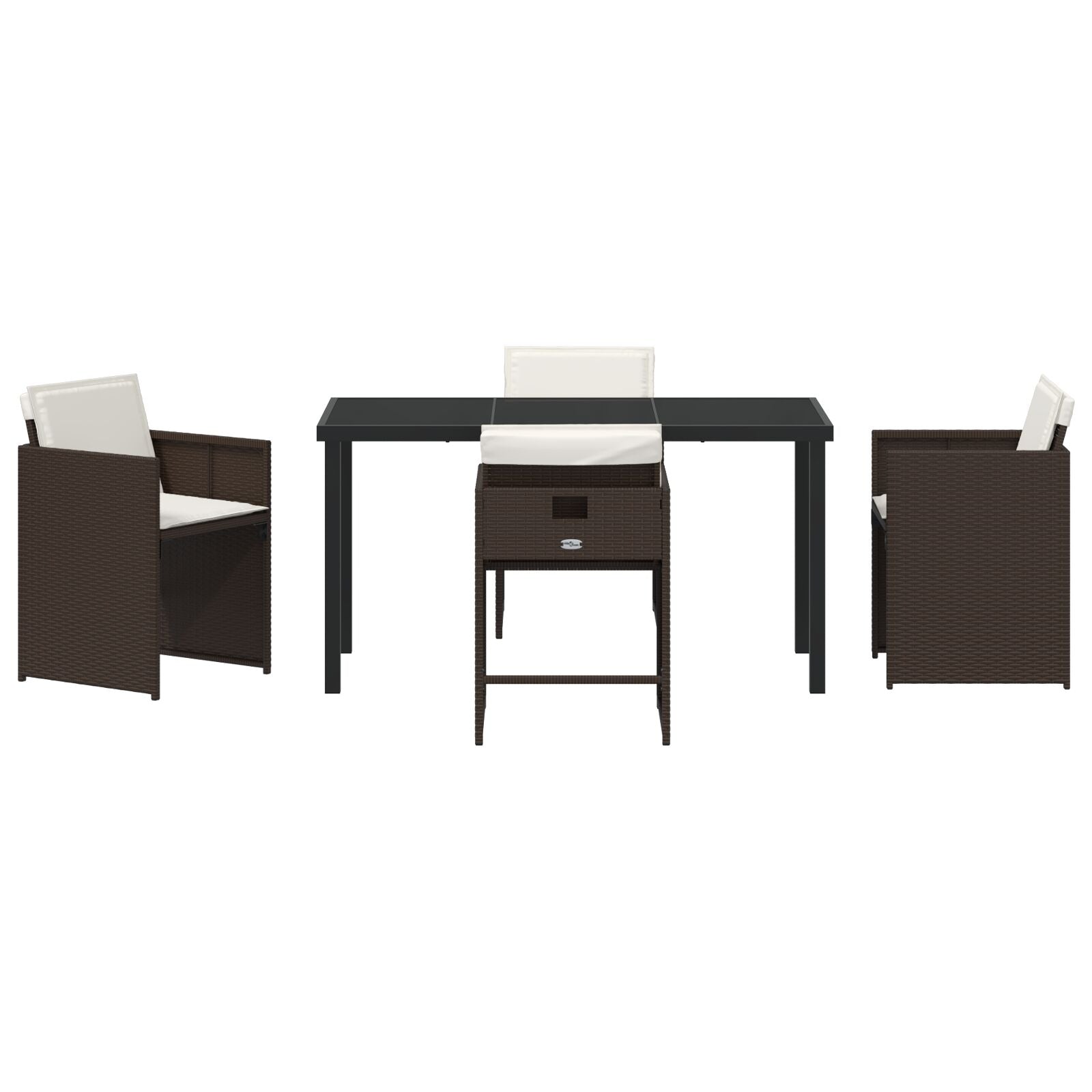 5-Delig Tuin Eetset Met Kussens Bruin Poly Rattan