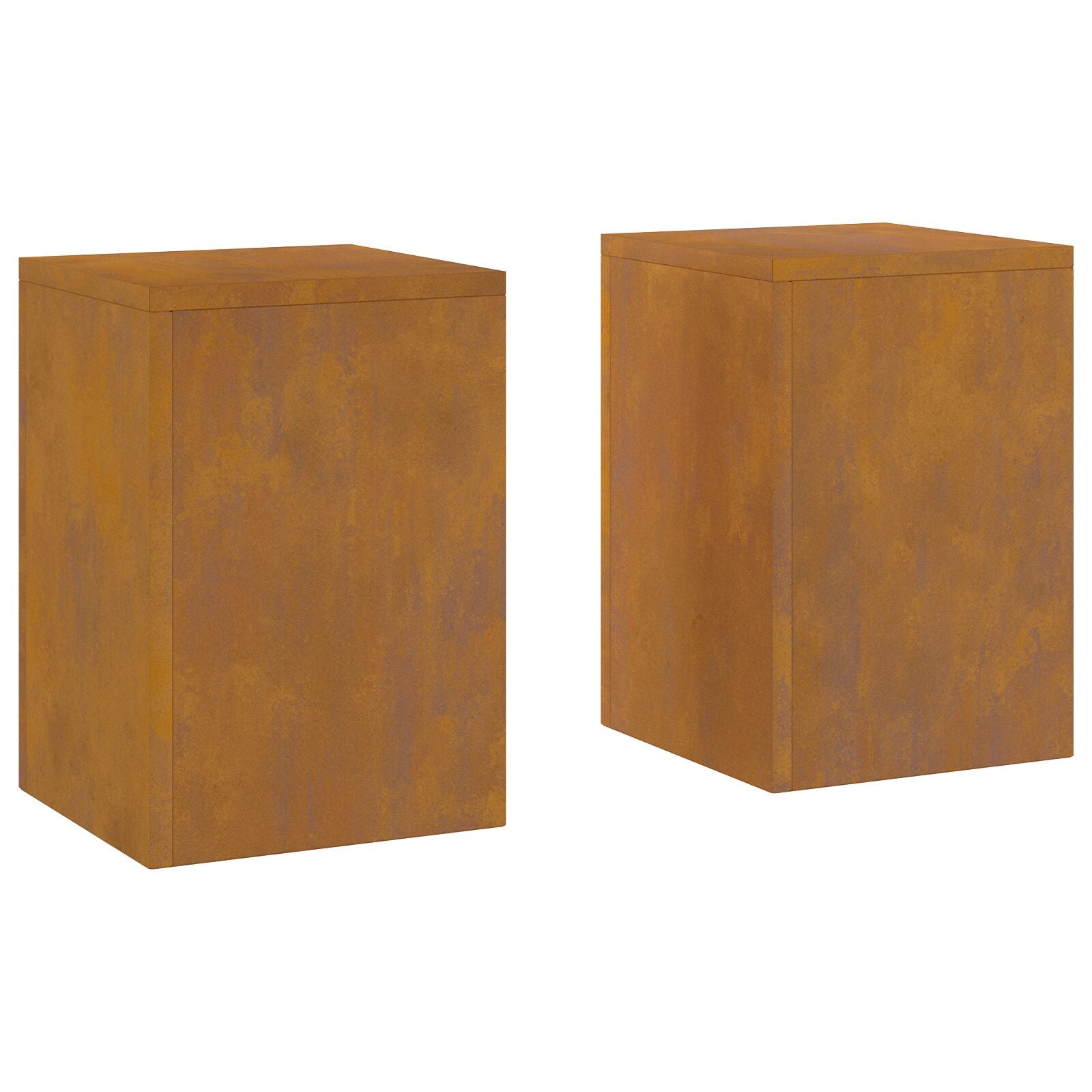 Buiten Plantstands Pillar 2 Pcs 24X24X35 Cm Weervast staal 2x (35 cm)